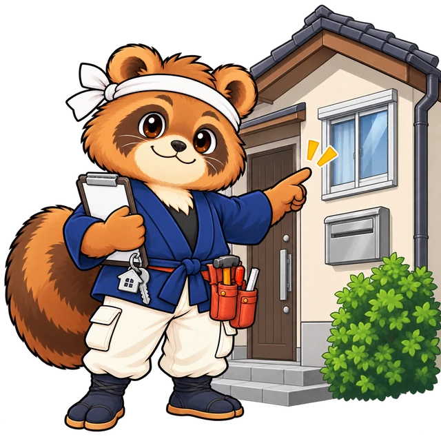 空き家の管理をするよろ助のイラスト